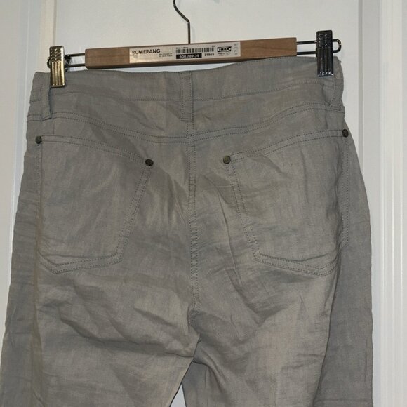 Eileen Fisher Light Gray Linen Blend Pants Trouser - Picture 4 of 7